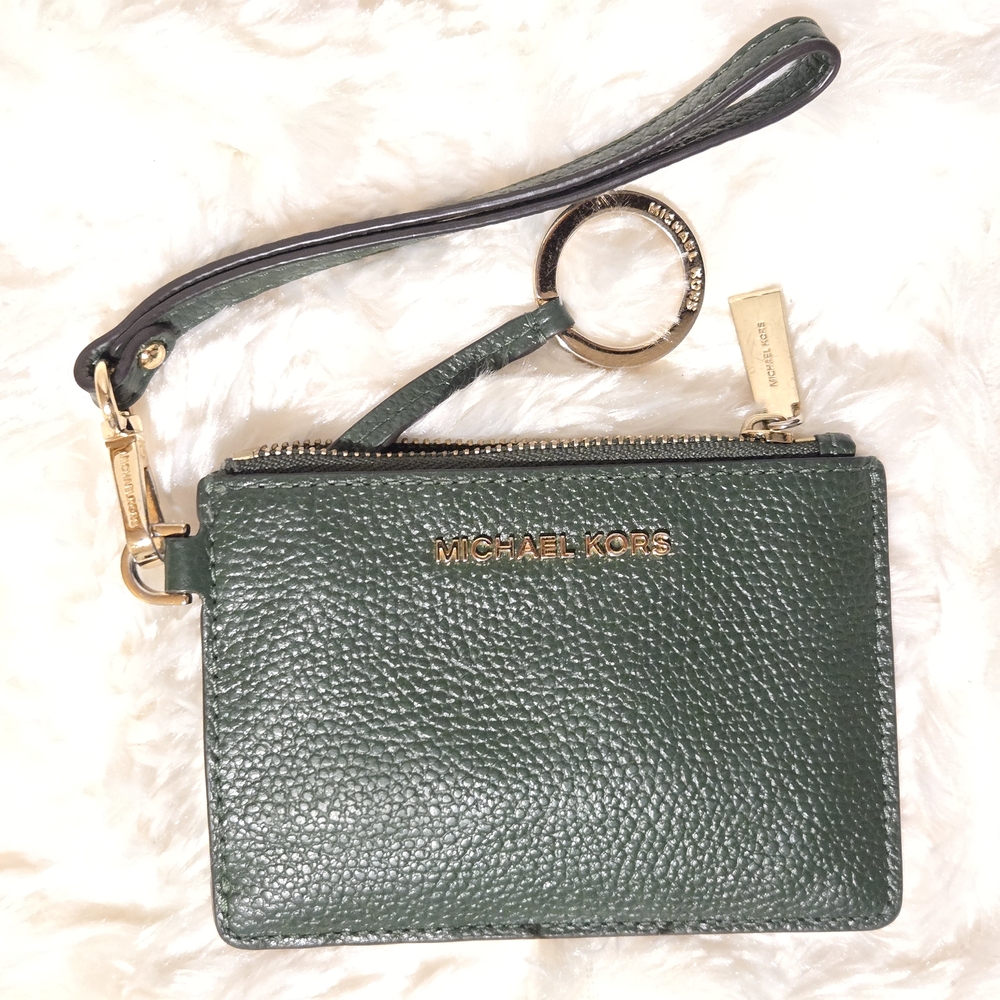 Michael Kors Green Wristlet Clutch